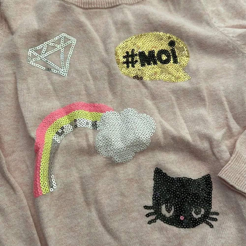 H&M pink girls sweater with sequins